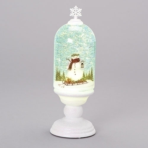 11.5" Decorative LED Christmas Themed Swirl Dome with Painted Snowman