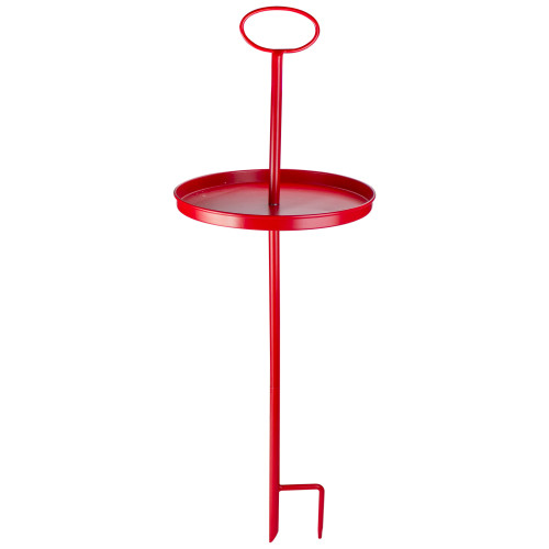 30" Red Metal Take Anywhere Round Table Outdoor Patio Ground Stake - 34283428