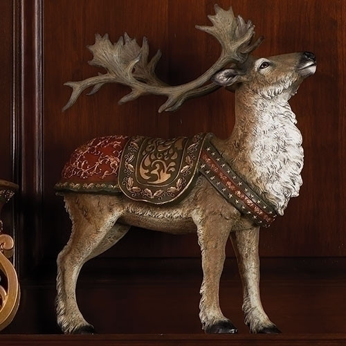 16" Brown Santa Book of Secret Reindeer with Red and Green Saddle