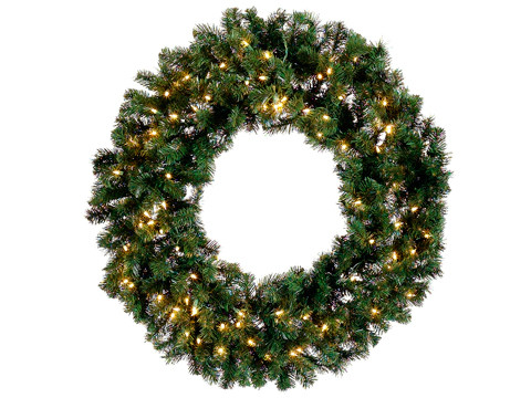 36" Pre-Lit Deluxe Windsor Pine Artificial Christmas Wreath - Clear Lights
