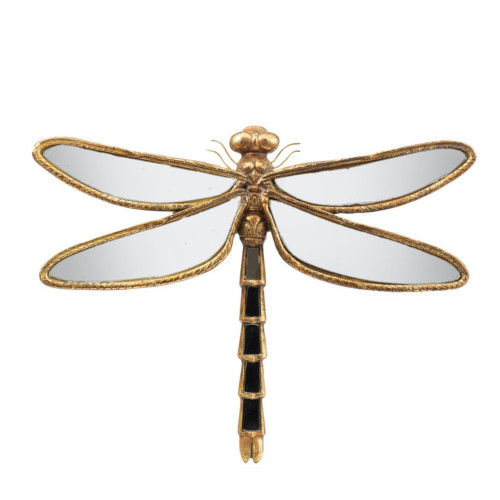13.75" Antique Gold Dragonfly Accent Decor