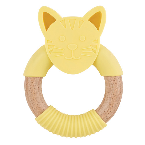 5" Yellow Cat Silicone Teether