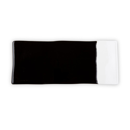 14" Black Minimalist Ceramic Serving Tray