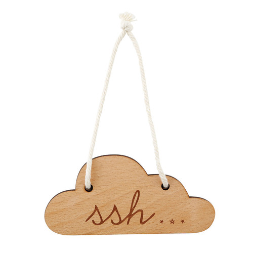 6" Brown Decorative Cloud Shaped Wood Sign