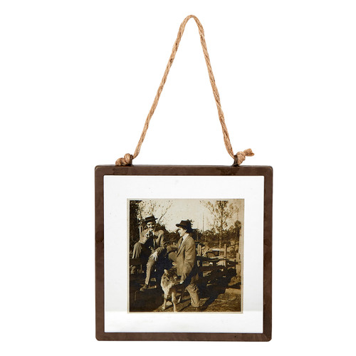 6" Brown And White Square Hanging Vintage Frame