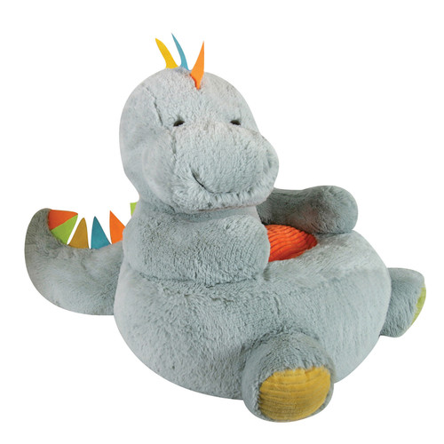 20" Gray Dinosaur Plush Chair
