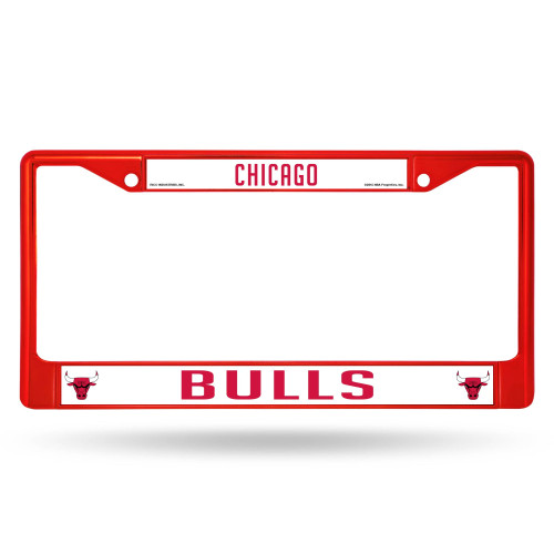 6" x 12" White and Red NBA Chicago Bulls License Plate Cover