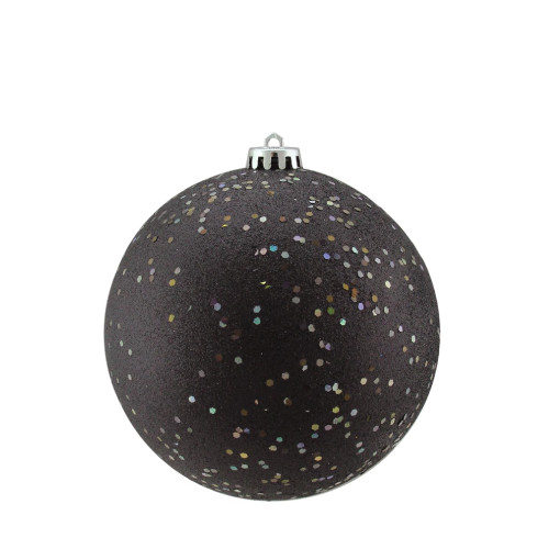Holographic Glitter Shatterproof Christmas Ball Ornament - 6" (150mm) - Black