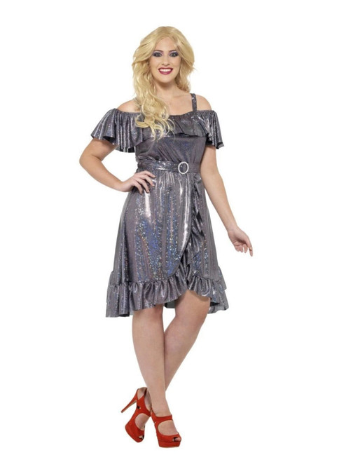 40" Silver 1970's Style Disco Women Adult Halloween Costume - X3