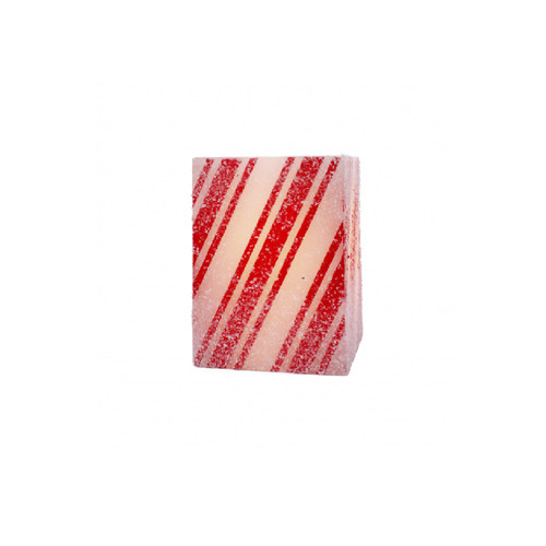 4” Red and Black Medium Square LED Candy Cane