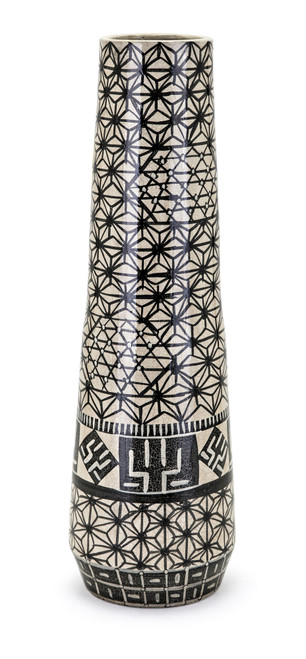 25.50" Black and Brown Transitional Flower Vase