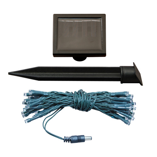 50 Cool White Solar Powered Mini String Lights - 16 ft Long