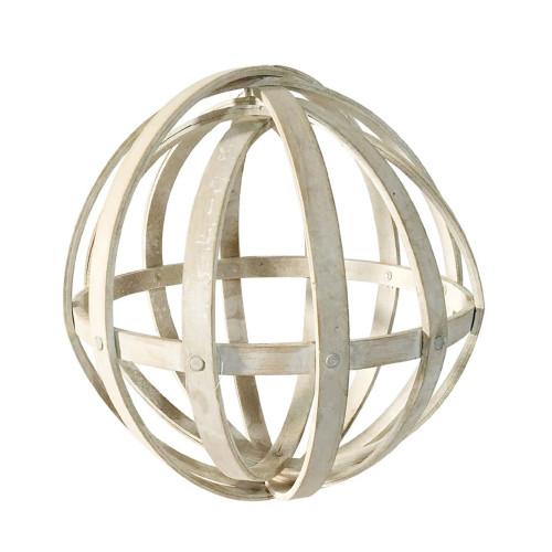 13" Cream White Contemporary Large Ball Decorative Accent