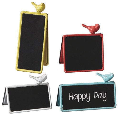Set of 16 Vibrantly Colored Double Sided Chalkboard Signs 6.25"