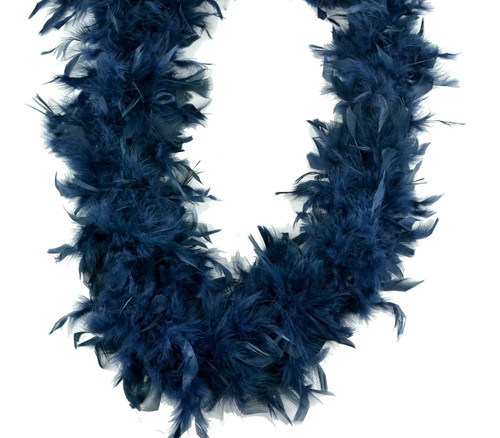 Pack of 3 Navel Blue Turkey Feather Flat Chandelle Party Boas - 2 Yards