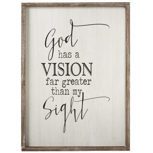 Set of 2 Brown "God Has a Vision Far Greater Than My Sight" Wall Decor 23"