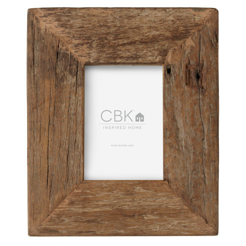 Set of 2 Caramel Brown Distressed Finish Reclaimed Block Frame 4" x 6"