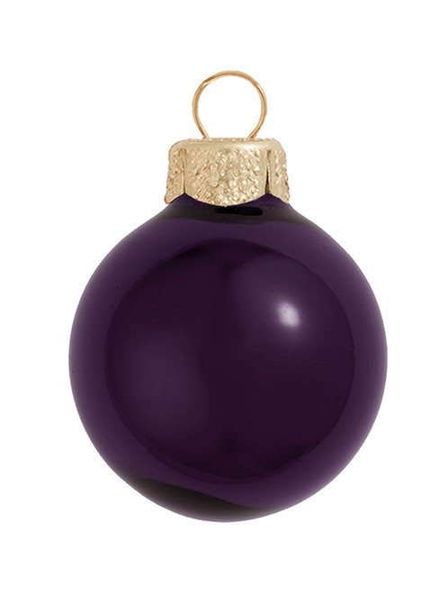4ct Purple Shiny Glass Christmas Ball Ornaments 4.75" (120mm)