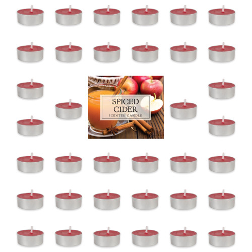 36 pc Orange Solid Traditional Spice Cider Tealights 1.5"
