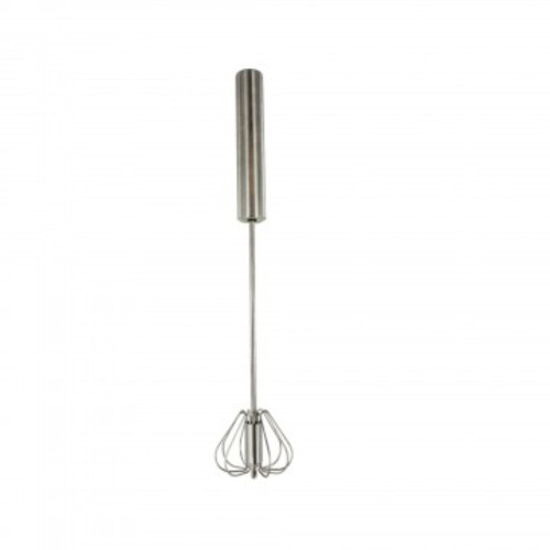 Pack of 4 Rotating Metal Whisks with Push-Down Handle 14"
