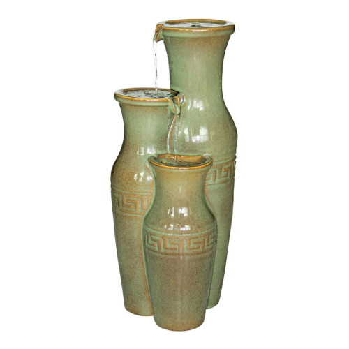 23.5" Jars Grecian Ceramic Cascading Fountain