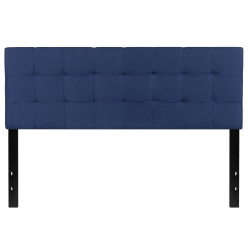 61.5" Blue and Black Contemporary Upholstered Full Panel Headboard
