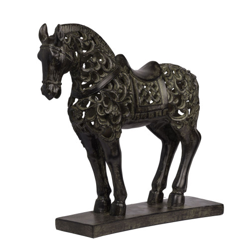 12.25" Bronze Antique Regal Pose Horse Figurine Statue