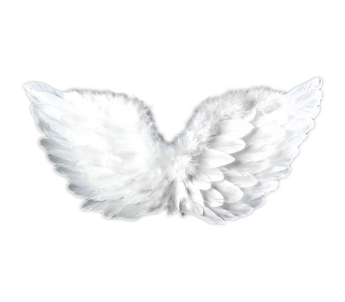 28" White Feather Angel Wings Costume Accessory - One Size Fits Most