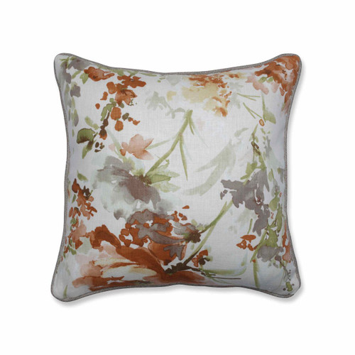 16.5" Pink and White Perennial Indoor Floor Throw Pillow