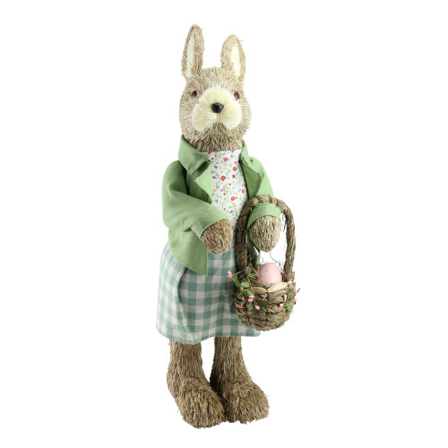 20.25" Easter Bunny Rabbit Spring Figure with Egg Basket