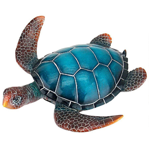 14" Large Sea turtle Hand Painted Outdoor Garden Statue