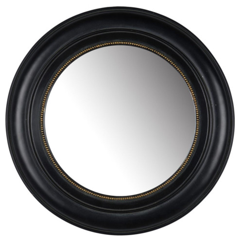 20.5" Black Classic Vintage Style Sable Round Wall Mirror