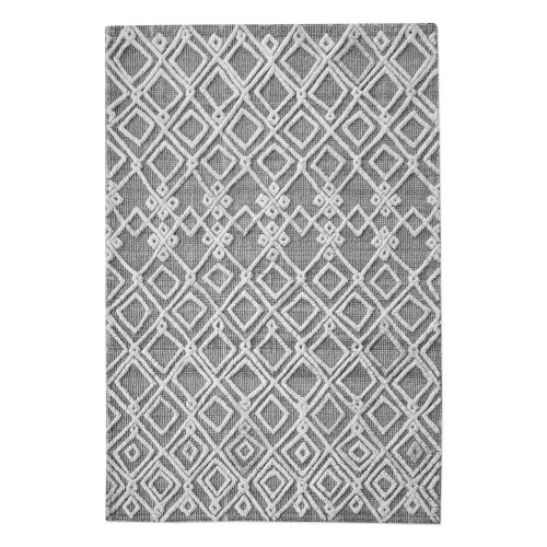 9' X 12' Sieano Tribal Design Gray-Ivory Handwoven Wool Rug