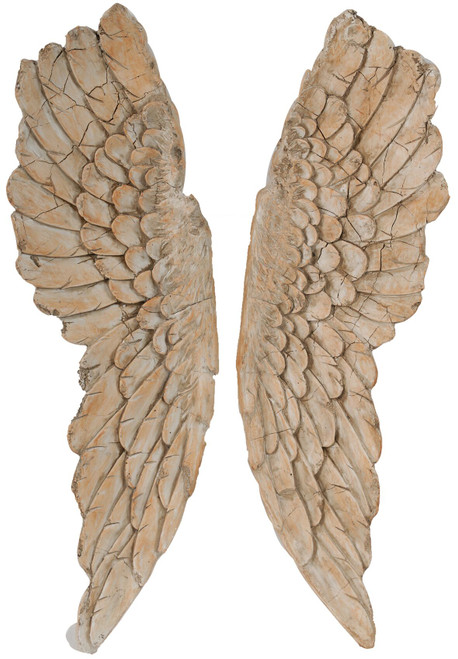 41" Blonde Yellow Realistically Detailed Wings Shaped Wall Art