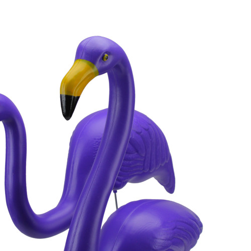 Set of 2 Tropical Purple Flamingo Outdoor Lawn Stakes 33