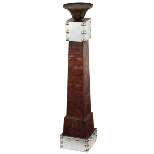 25" Brown and Silver Classic Vintage Candle Holder