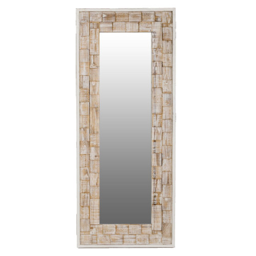 72.00"" White Washed Eden Brick Floor Mirror