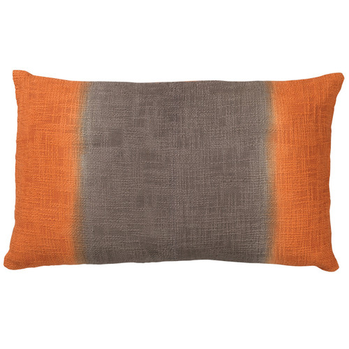 25" Gray and Orange Rectangular Marcus Pillow