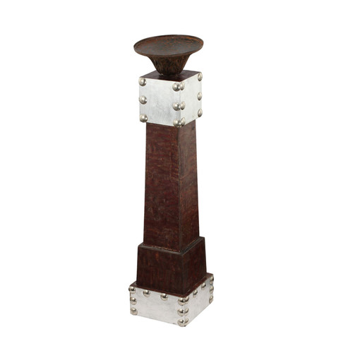 20.5" Brown and Silver Classic Style Candle Holder