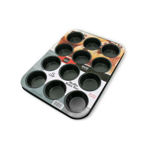 13.75" Black and Gray Muffin Bake Pan with Cups