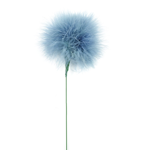 Pack of 4 Blue Decorative Fluffy Flower Stems 23"