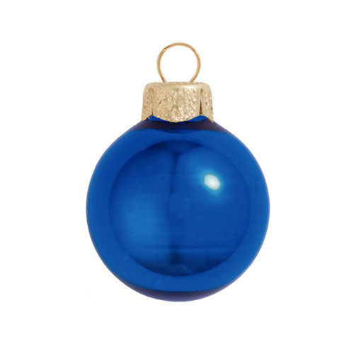 40ct Blue Pearl Finish Christmas Ball Ornaments 1.5" (40mm)