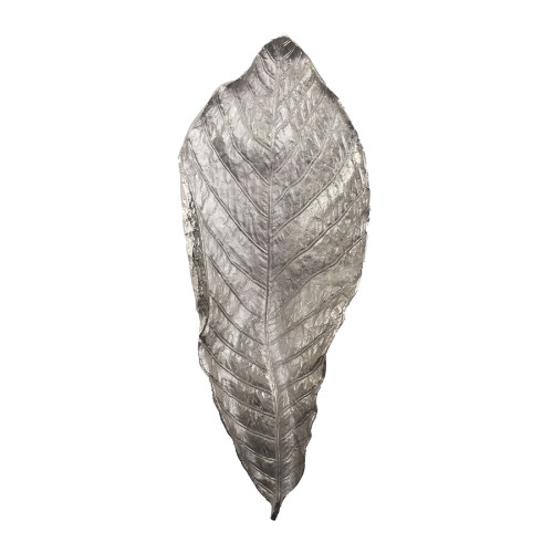 35" Silver Colossal Leaf Decor