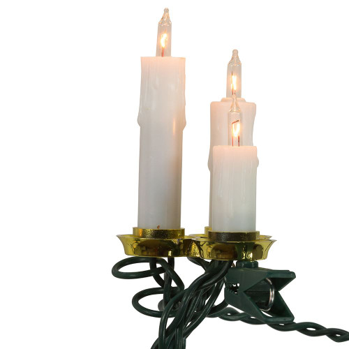 Kurt Adler Triple Tier Faux White Candle Christmas Lights-15 Lights Total - UL1582