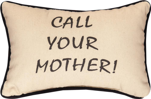 12.5" Brown Mother Quote Themed Rectangular Throw Pillow with Flange