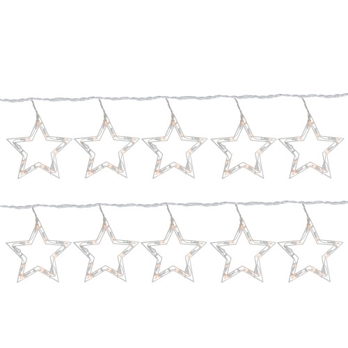 Clear Twinkling Star Icicle Christmas Lights - 10' - White Wire - 10ct