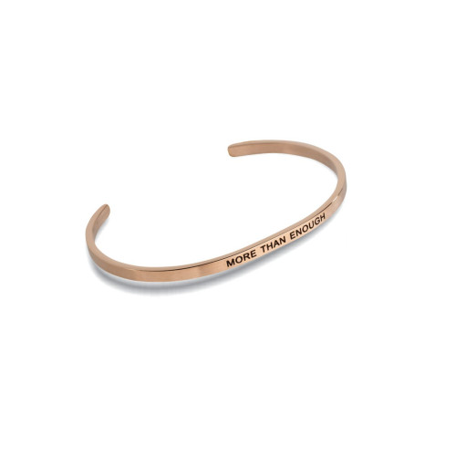6.25" Rose Gold Tone and Black "More than Enough" Embracelet - One Size