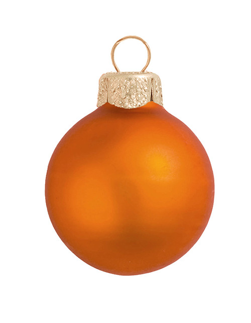 2ct Pumpkin Orange Matte Glass Ball Christmas Ornaments 6" (150mm)