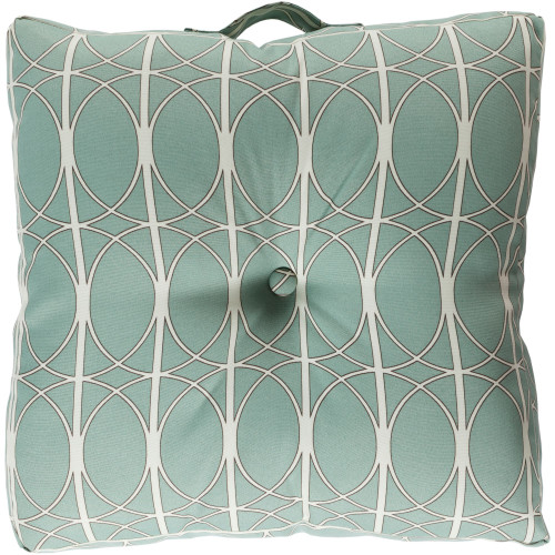 22" Cambridge Blue and White Contemporary Square Throw Pillow Cover