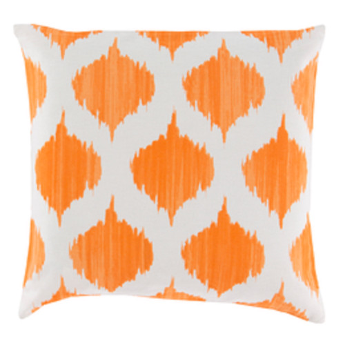 18" Burnt Orange and Ivory Diamond Puffs Decorative Throw Pillow - Poly Filled